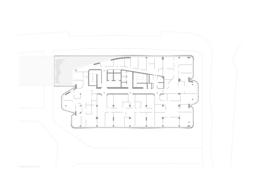Foor plan of RKM 740 Tower by J Mayer H