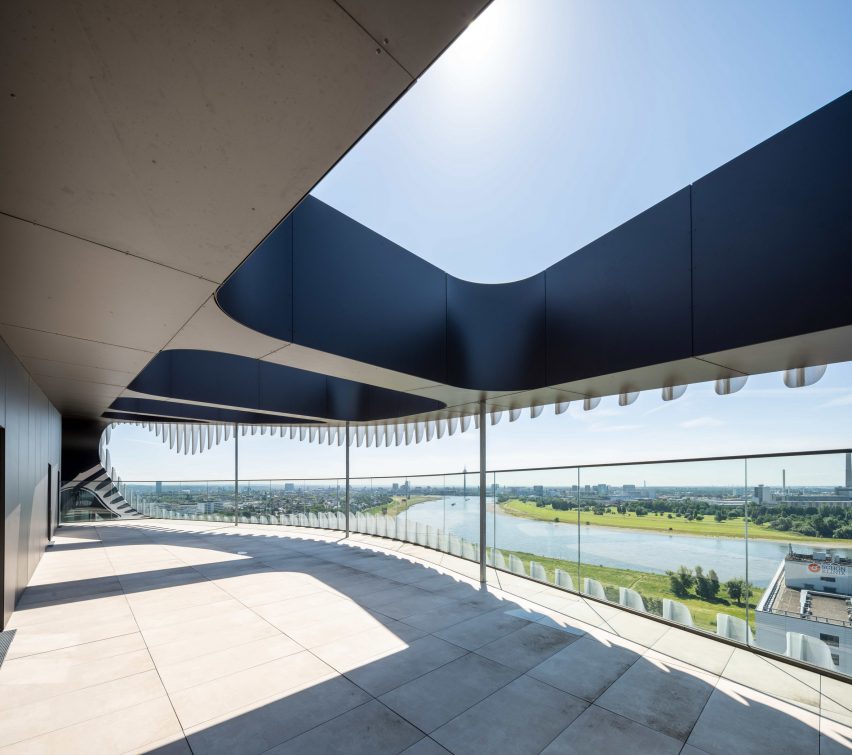 J Mayer H wraps RKM 740 Tower in wavy metal cladding