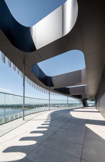 A balcony at the J Mayer H-designed RKM 740 Tower
