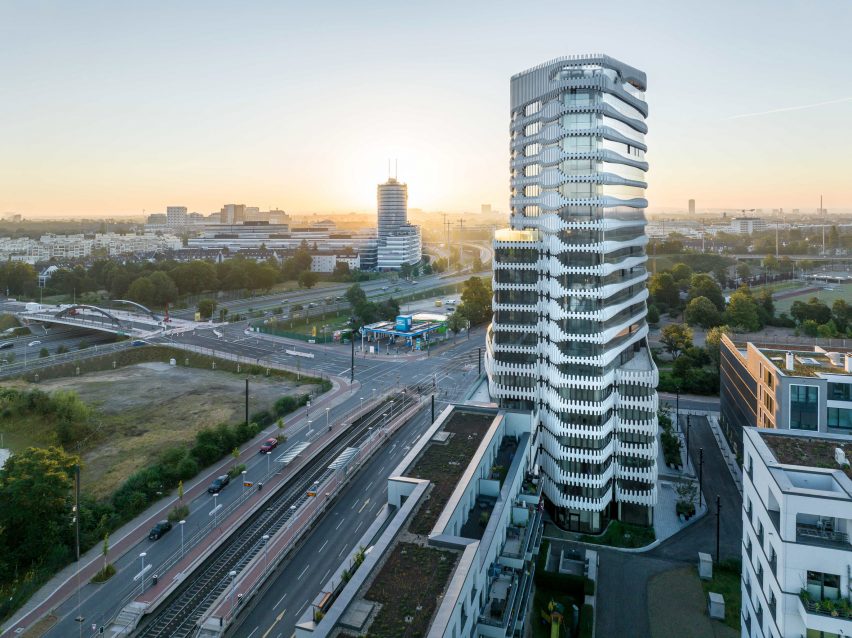 J Mayer H wraps RKM 740 Tower in wavy metal cladding