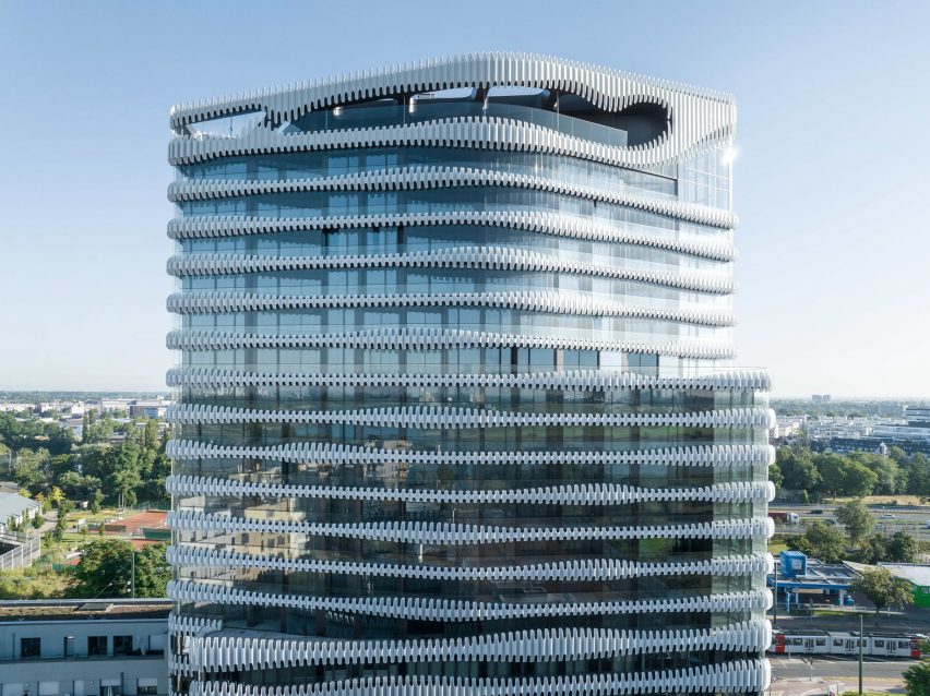 J Mayer H wraps RKM 740 Tower in wavy metal cladding