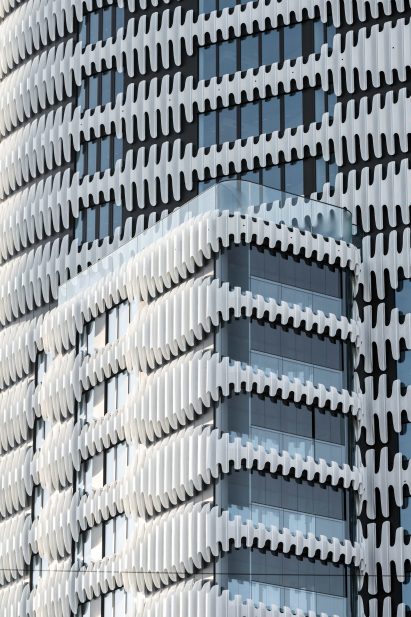 Detail image of profiled metal cladding