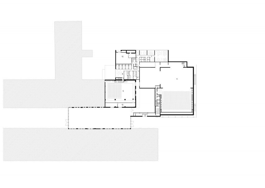 First floor plan of Dance House in Helsinki by JKMM and ILO architects