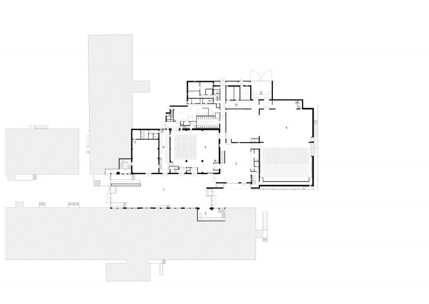 Ground floor plan of Dance House in Helsinki by JKMM and ILO architects