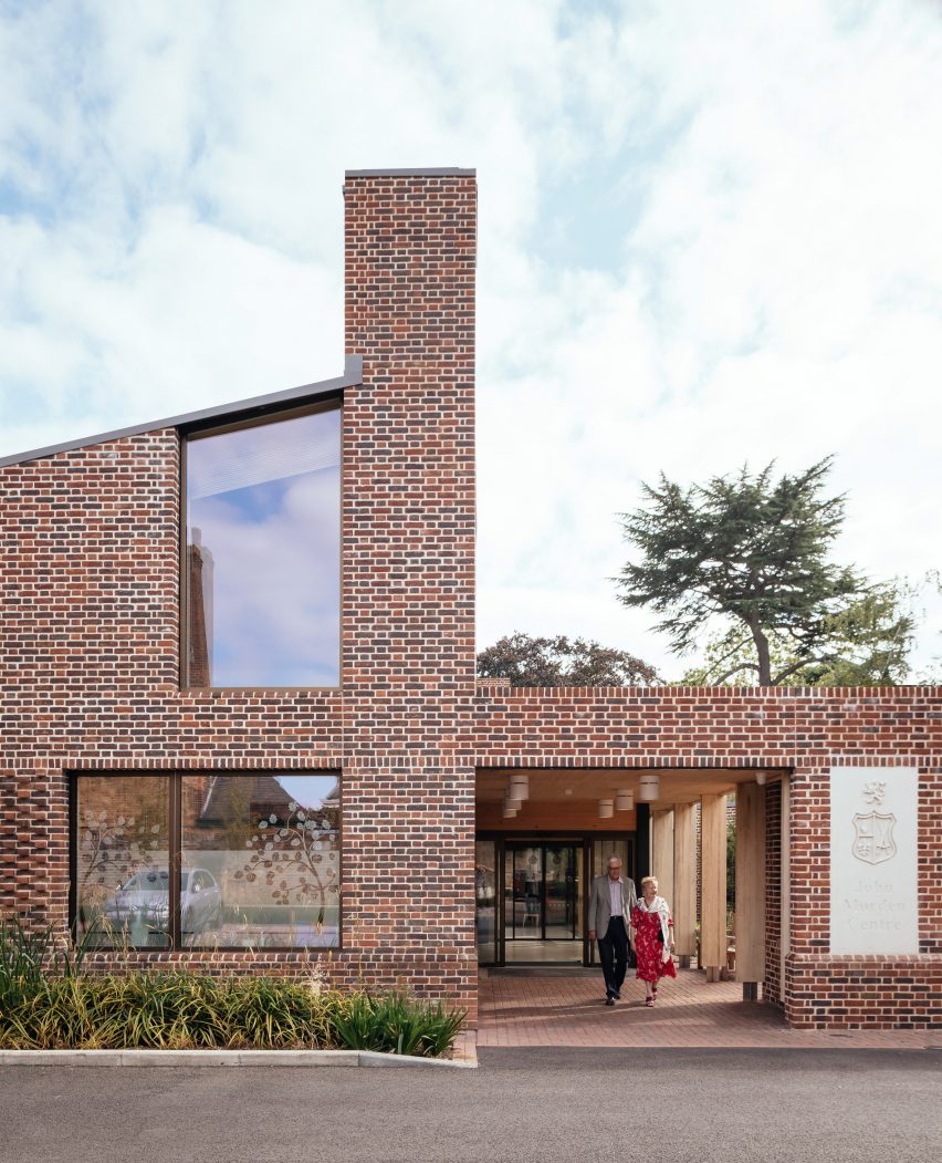 Brick facade of John Morden Centre by Mae Architects