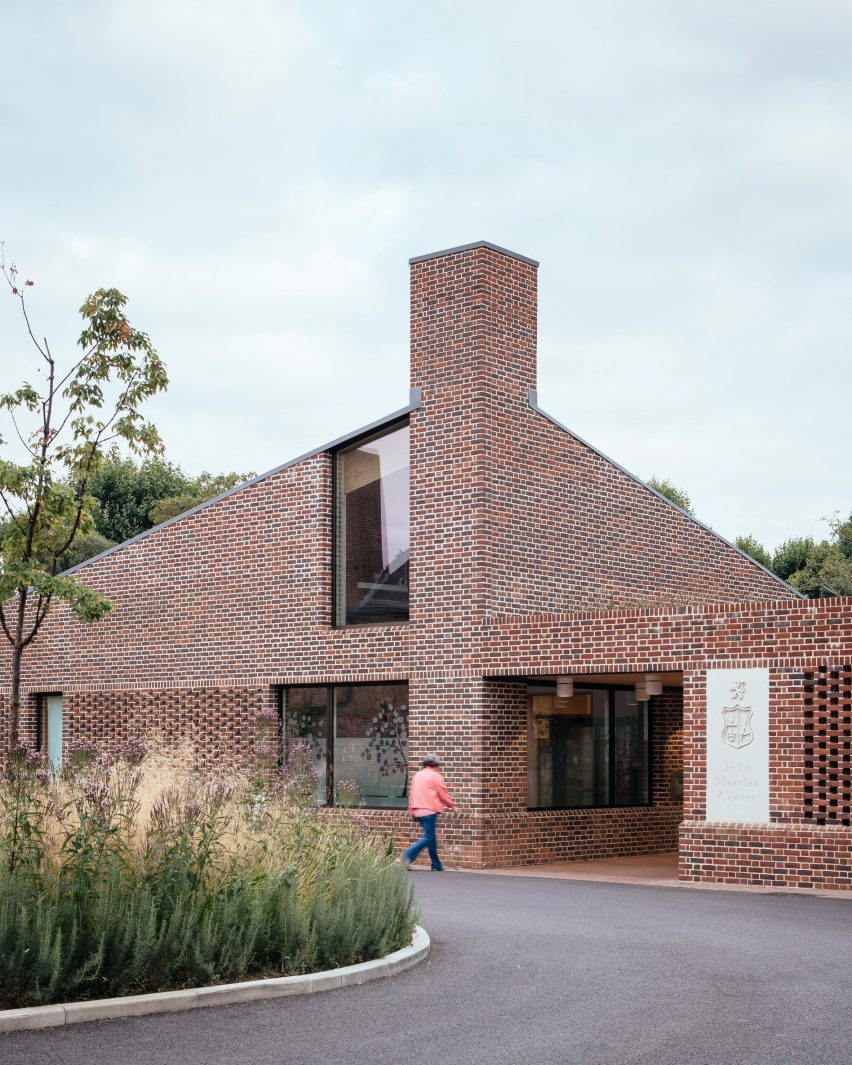 Brick facade of John Morden Centre by Mae Architects