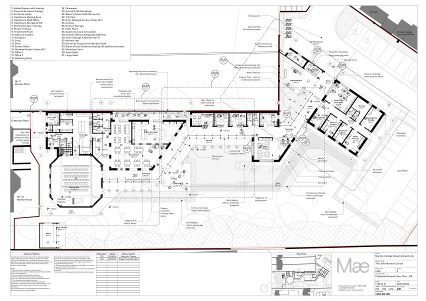 Floor plan, John Morden Centre by Mae Architects