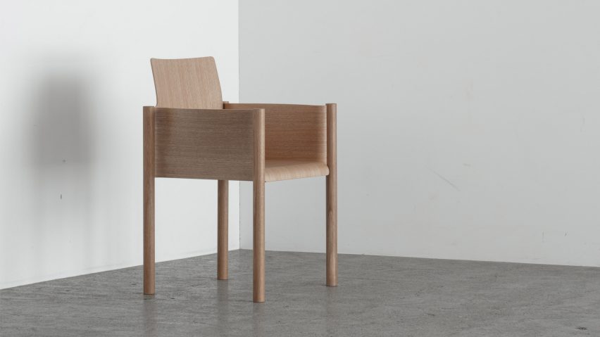 Wooden Kawara chair by Japanese brand Koyori