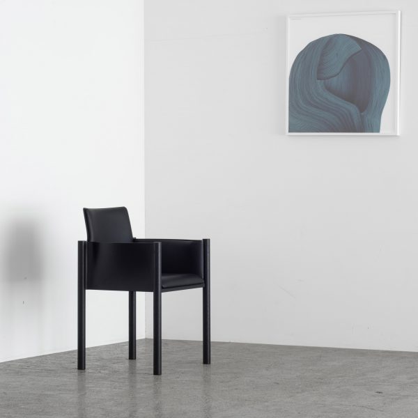 Black wooden Kawara chair by Koyori