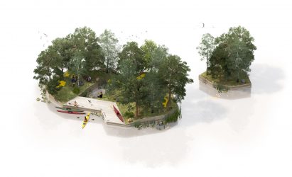 Floating park in Land on Water by MAST