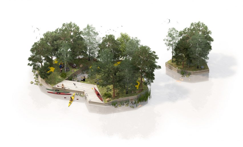 Floating park in Land on Water by MAST