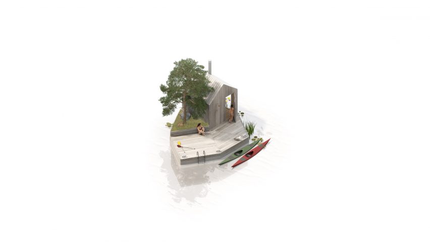 Floating house in Land on Water by MAST