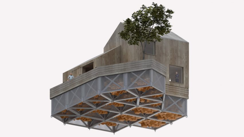Floating home built on a flotation device made from recycled plastic, from Land on Water by MAST