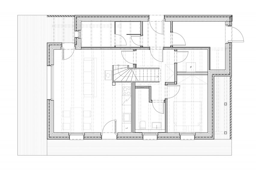 Ground floor plan of Lipno Lakeside Cabin