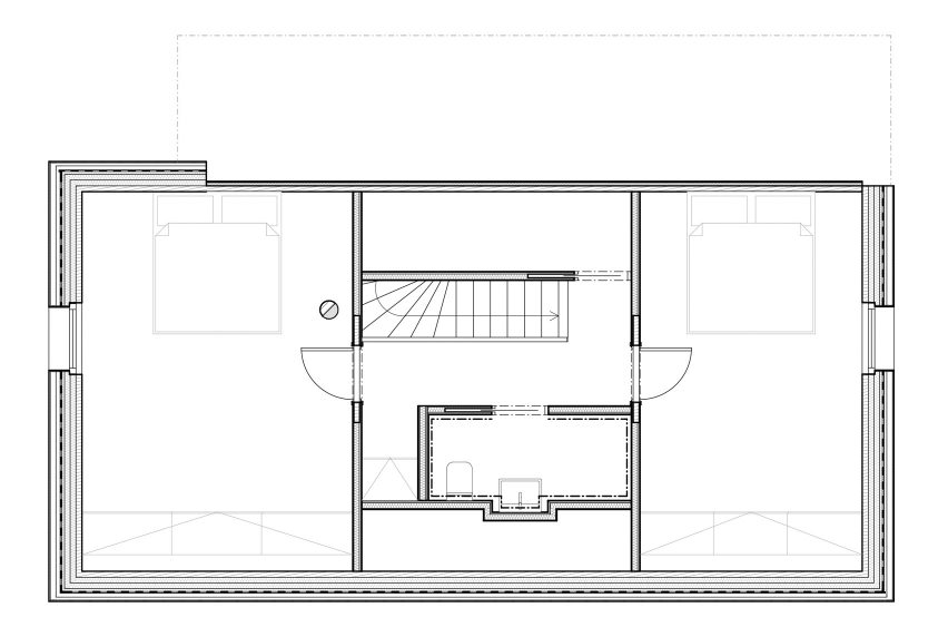 First floor plan of Lipno Lakeside Cabin