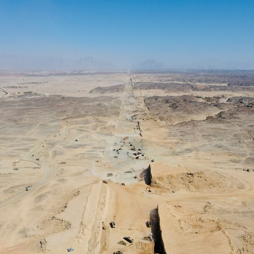 The Line megacity under construction in Saudi Arabia