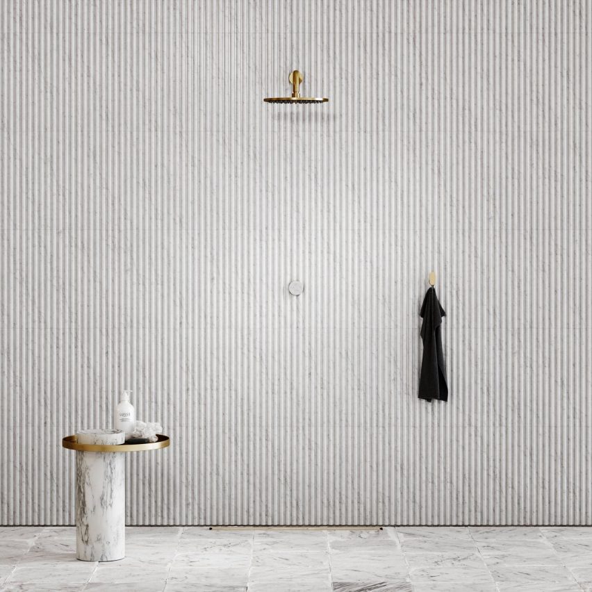 Bathroom wall with shower attachment