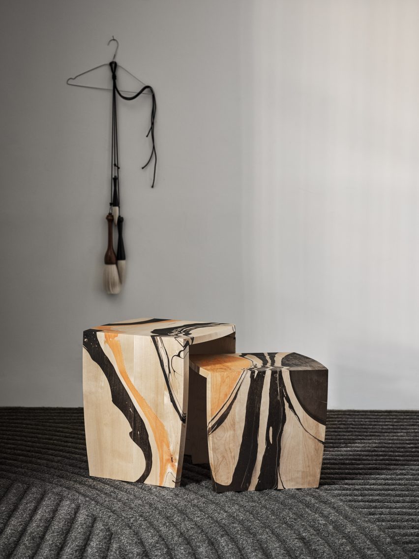 Marbled wood furniture by Ringvide