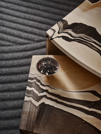 Marbled wooden furniture