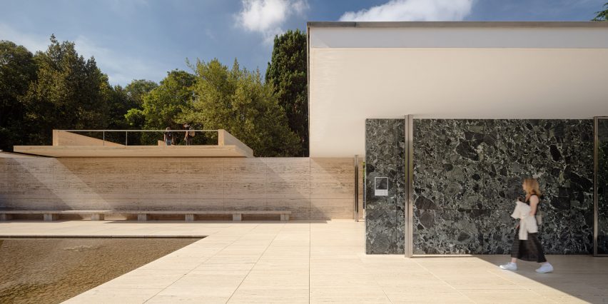 Mass is More installation transforms Mies van der Rohe's Barcelona Pavilion