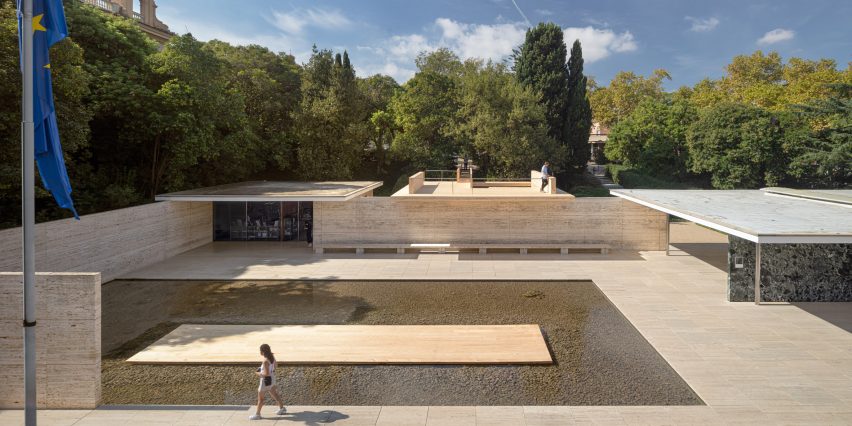 Mass is More installation transforms Mies van der Rohe's Barcelona Pavilion