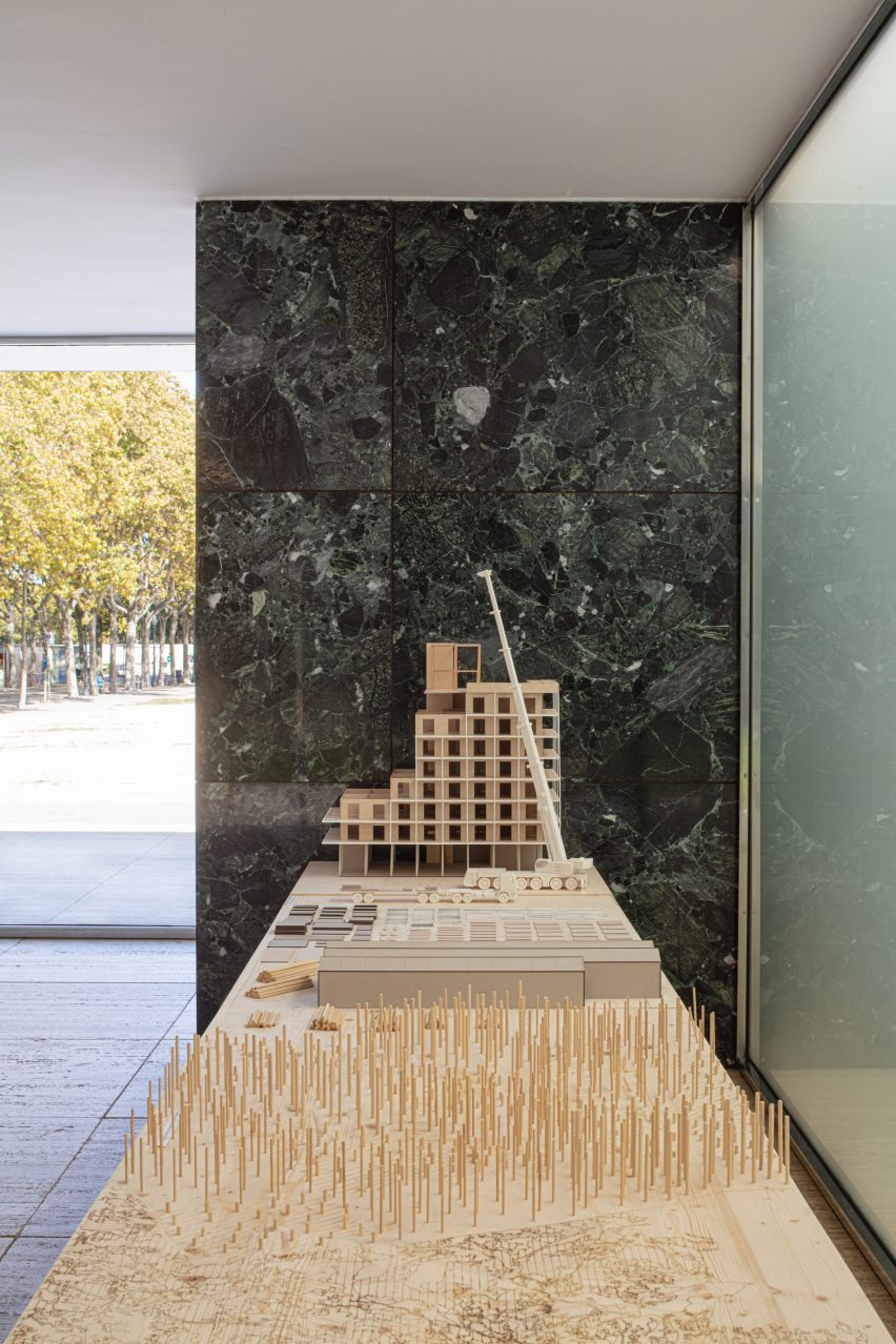 Mass is More installation transforms Mies van der Rohe's Barcelona Pavilion