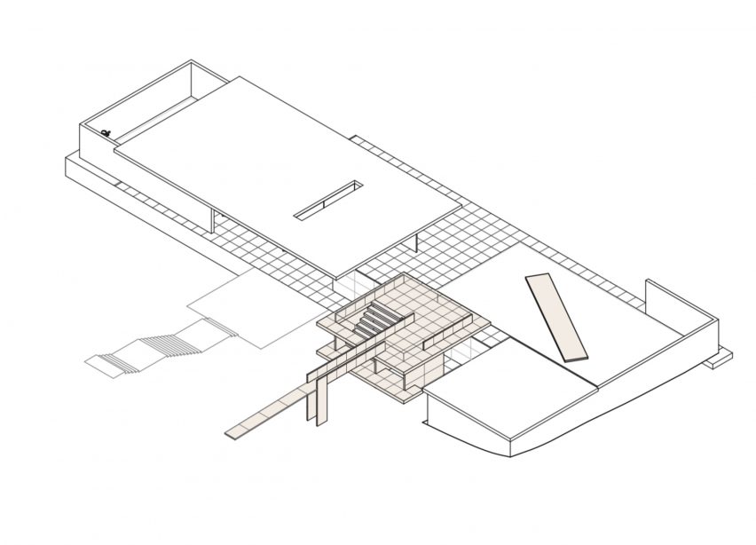 Axonometric drawing of Mass is More