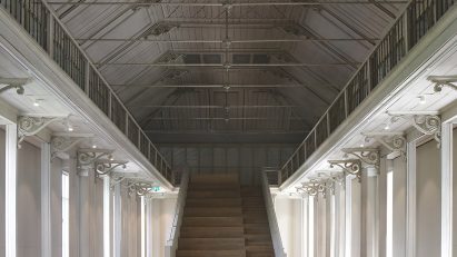 Interior image of a gallery space at the Groote Museum
