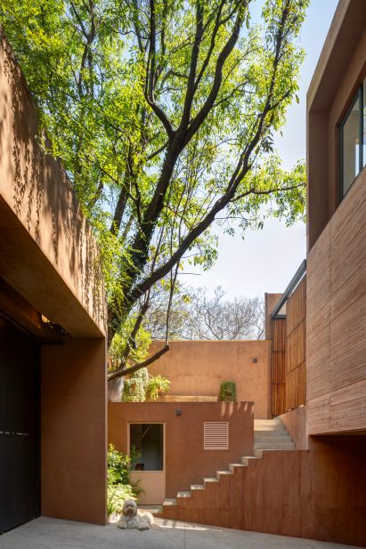 Board-formed concrete house