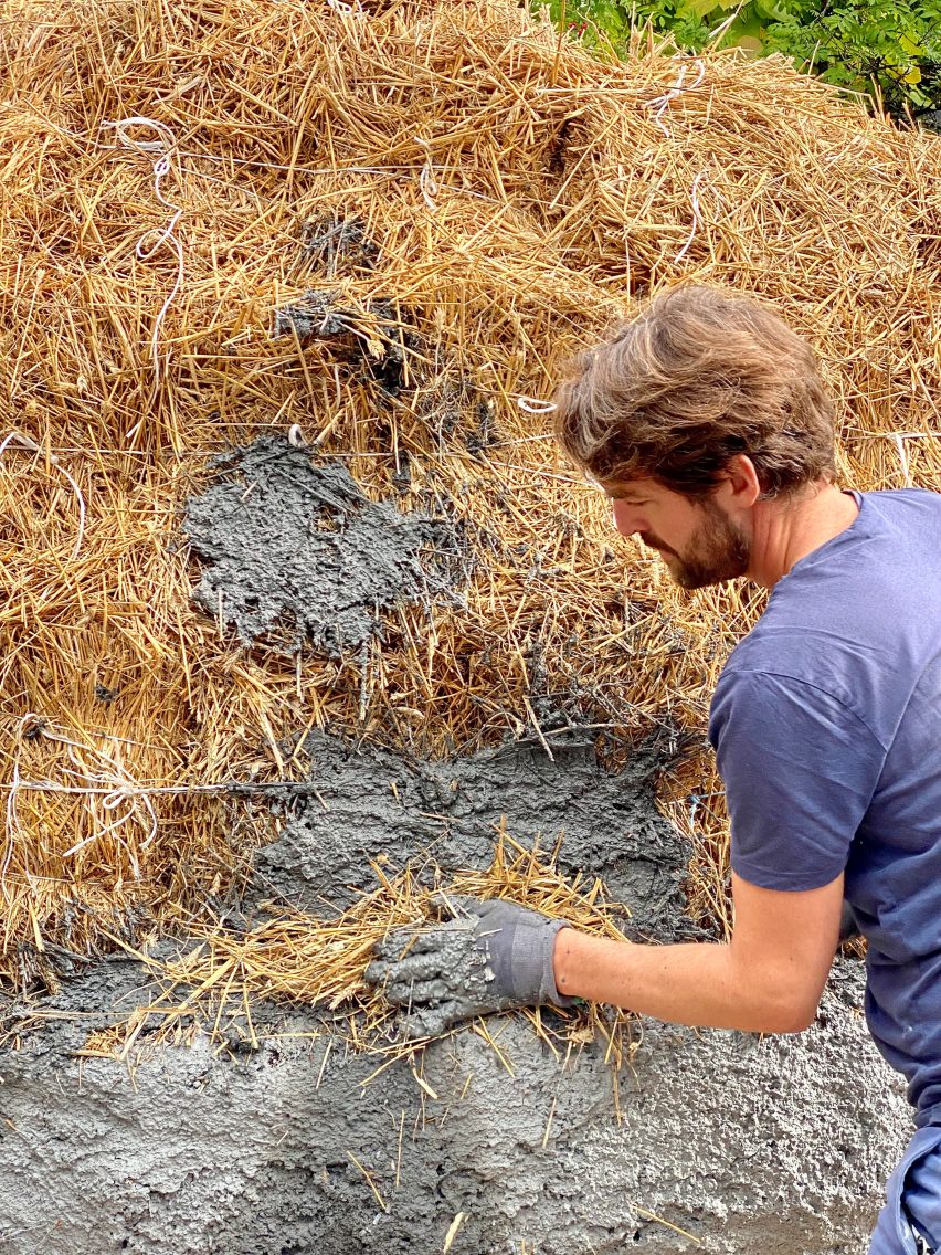 Matthew Dalziel creates straw and clay structure