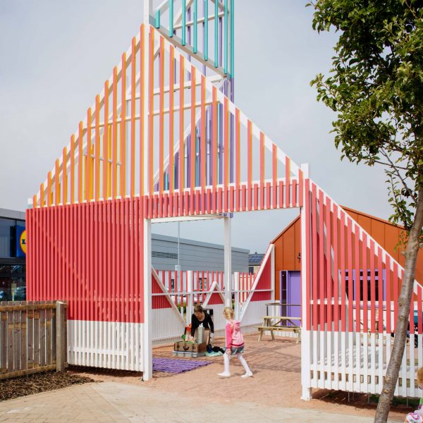 Beacon timber entrance at Walk-Up Avenue by New Practice