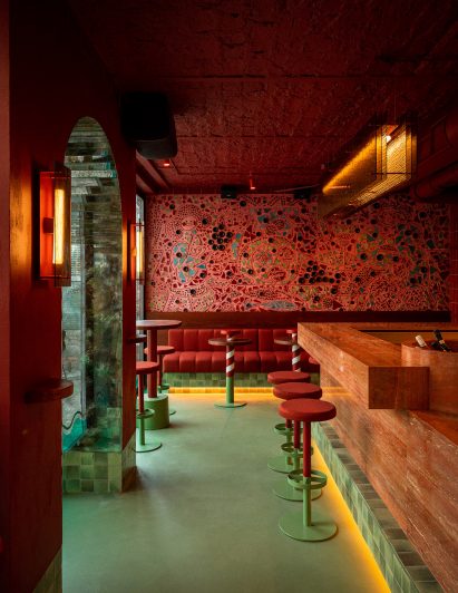 Wall mosaic in Warsaw bar