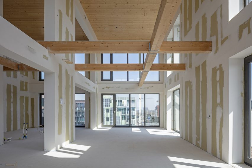 Interior of Stories housing in Amsterdam by Olaf Gipser Architects