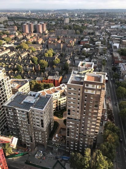 City housing block in London