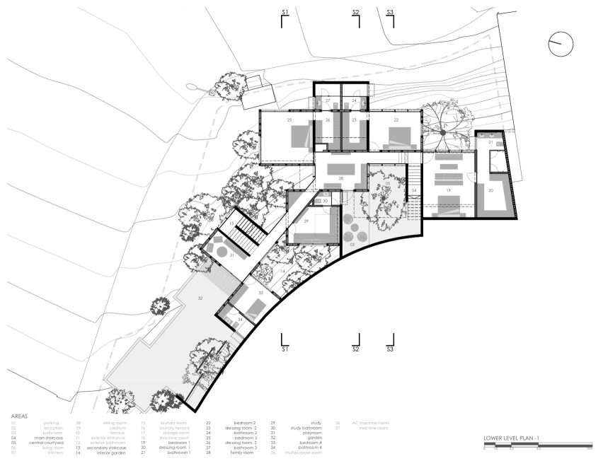 Los Cubos lower level floor plan
