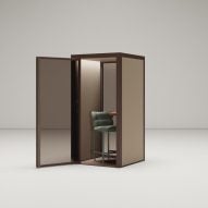 Brown toned office pod on white background