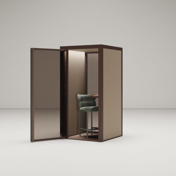 Brown toned office pod on white background