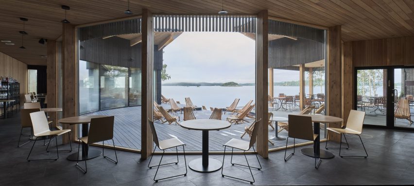 Restaurant of Pistohiekka Resort in Finland by Studio Puisto