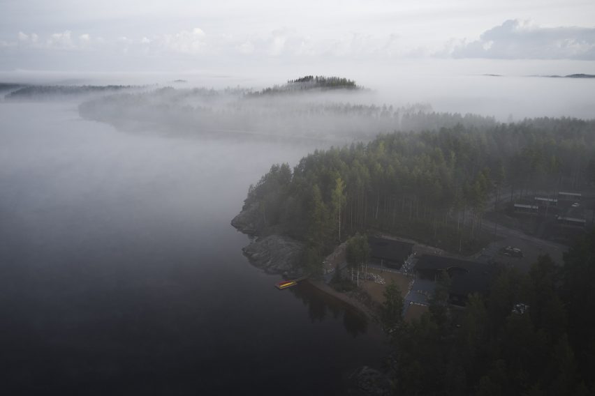 Aerial view of Pistohiekka Resort in Finland by Studio Puisto