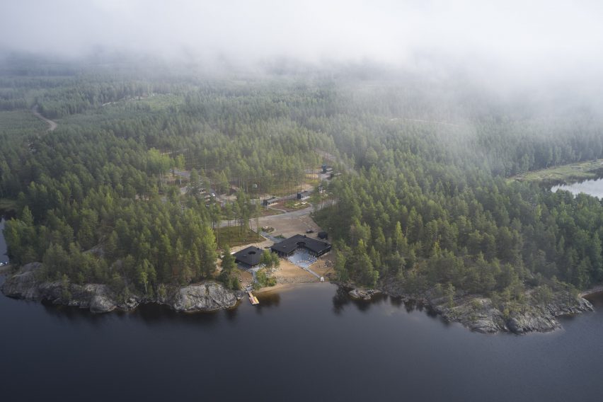 Aerial view of Pistohiekka Resort in Finland by Studio Puisto
