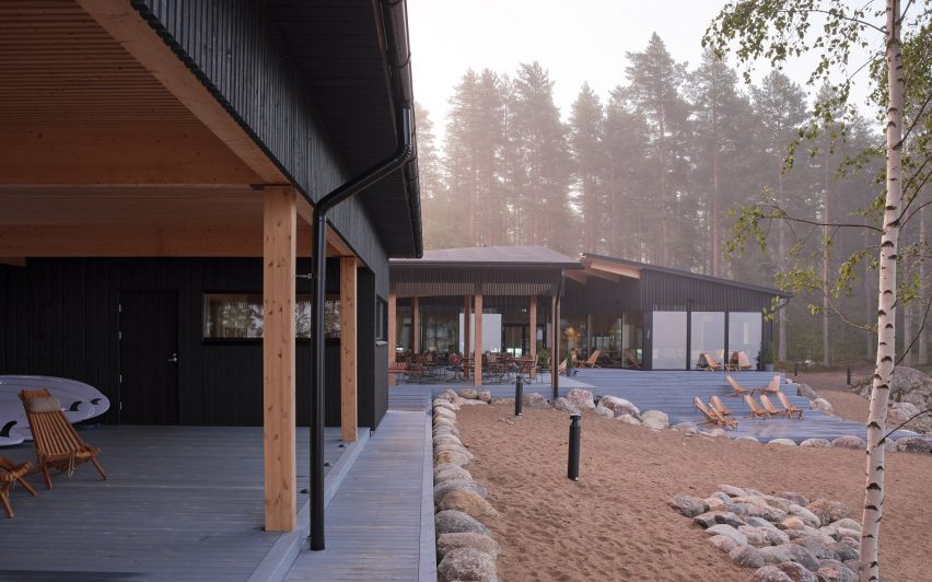 Exterior of Pistohiekka Resort in Finland by Studio Puisto
