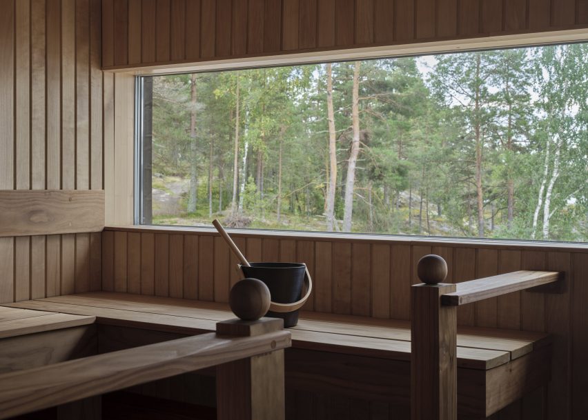 Sauna at Pistohiekka Resort in Finland by Studio Puisto