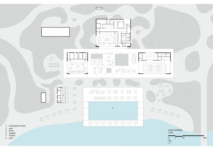 Main building floor plan, Patina Maldives by Studio MK27