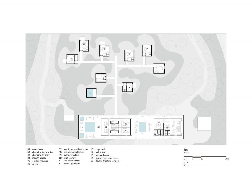 Spa floor plan, Patina Maldives by Studio MK27
