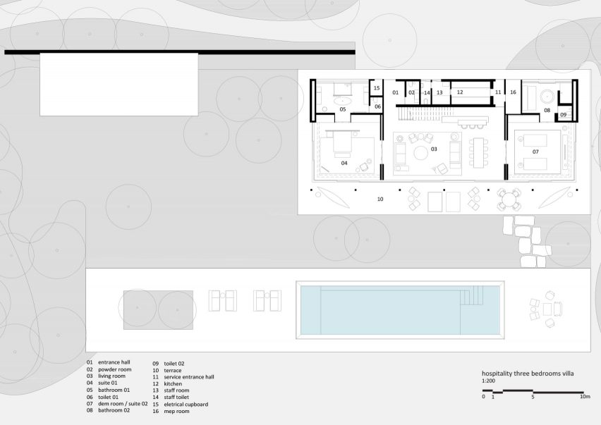 Hospitality villa floor plan, Patina Maldives by Studio MK27