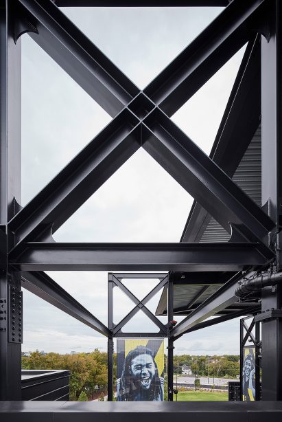 Steel trusses at Geodis Park