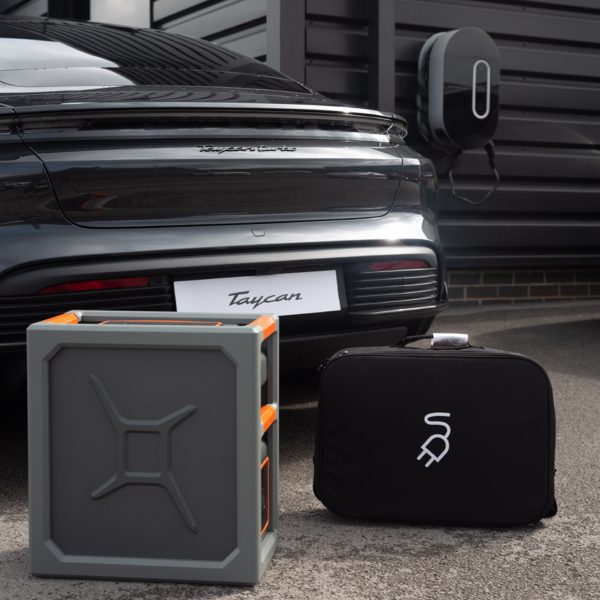 Black car with a student plug-in box design