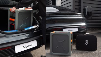 Black car with a student plug-in box design
