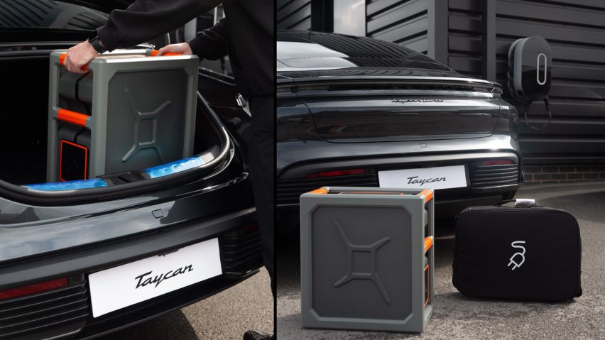 Black car with a student plug-in box design
