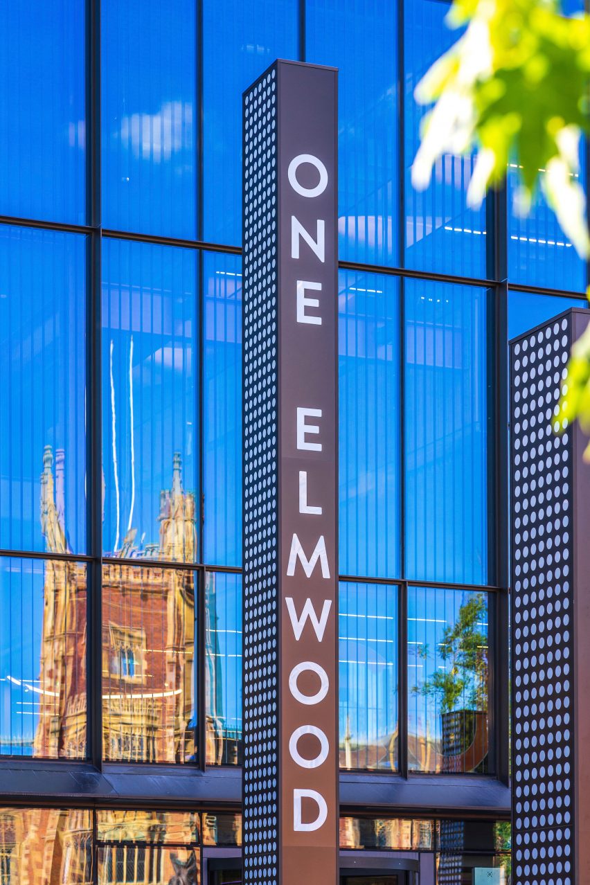 Interior of One Elmwood student hub at Queens University in Belfast by Hawkins\Brown and RPP Architects